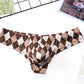 Men's Plaid Print Ice Silk Thread Underwear