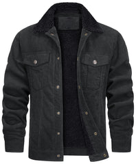 Men's 2023 New Corduroy Lapel Plush Loose Casual Jacket