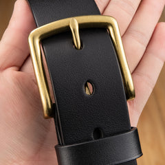 Men's Cowhide Copper Buckle Casual Belt