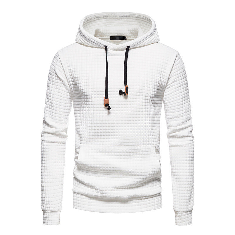 Men's Casual Pullover Jacquard Hooded Jacket