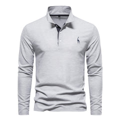 Spring New Lapel Men's Cotton Embroidered POLO Shirt