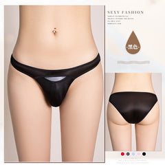 Men's Transparent Open Sexy Silky Elastic Low Waist Briefs