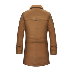 Men's Thick Double Collar Woolen Coat