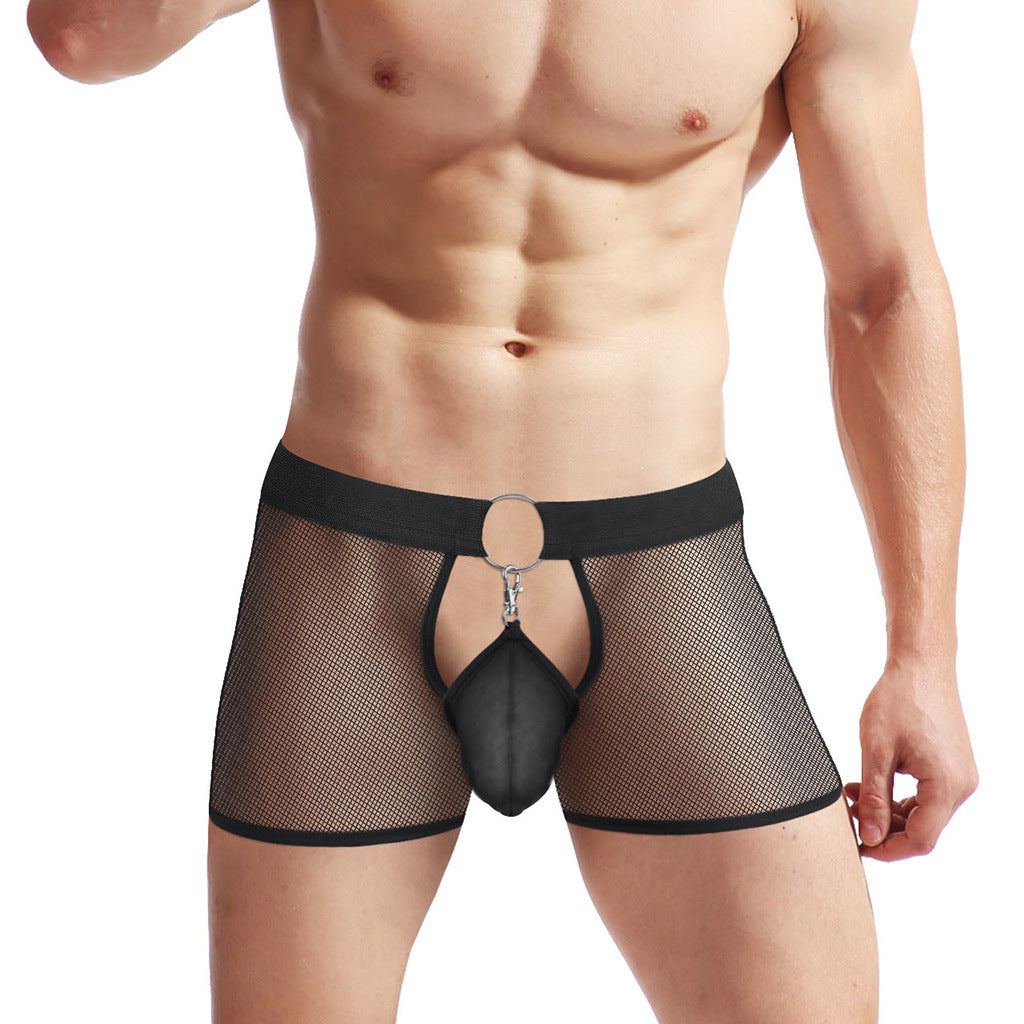 Men's New Sexy Mesh Transparent Boxer Briefs