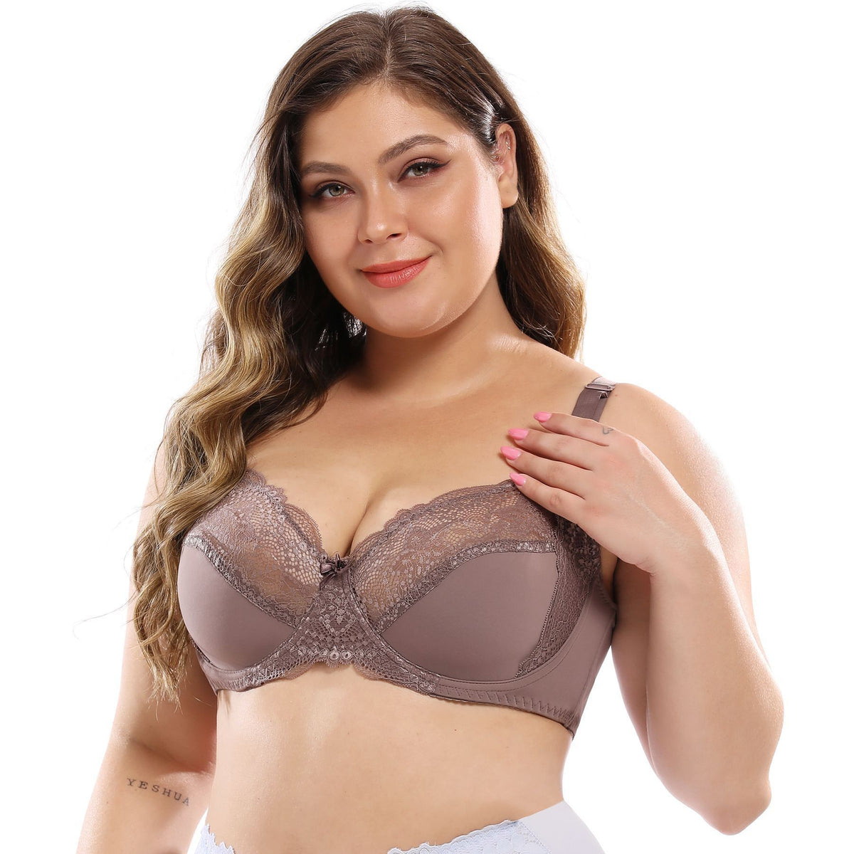 38-48DE full cup ultra-thin sexy lace large size bra