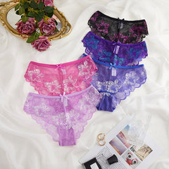 Sexy Lace Hollow Mesh Low-waist Briefs