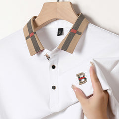 Men's Business Casual Cotton Embroidered Polo Shirt