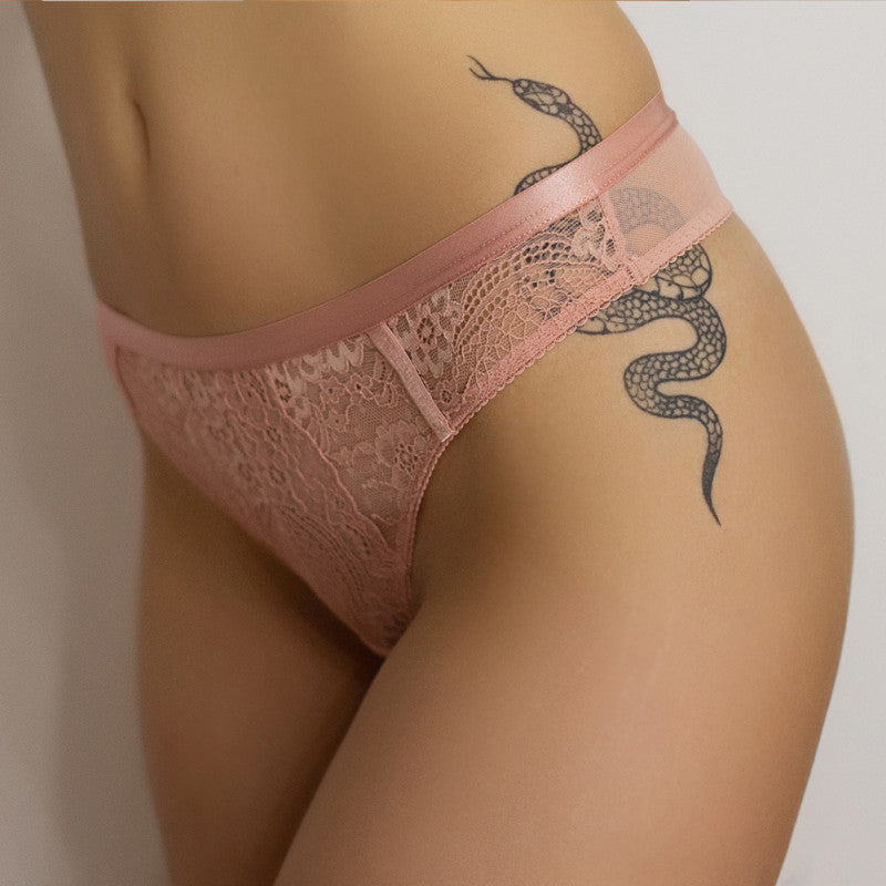 Sexy Lace Mesh Transparent Skin-friendly Thong