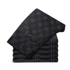 Men's Business Printed Plaid Slim Fit Stretch Casual Pants