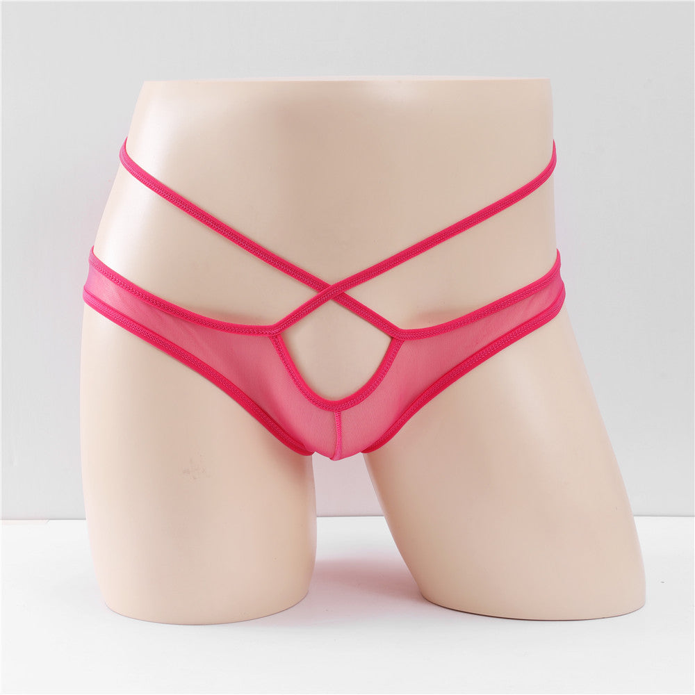 Men's Strappy Transparent Mesh Sexy Briefs