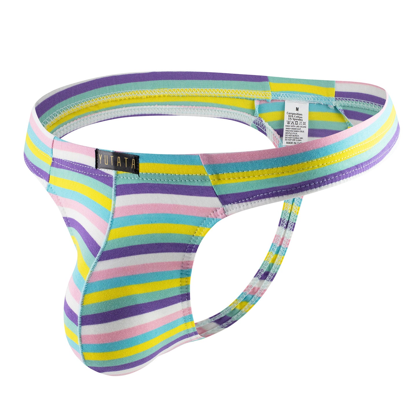 Colorful Milk Silk Striped Low Waist Sexy Thong