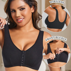 Beautiful back ribbed front clasp bra