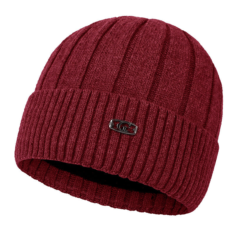 Men's Warm and Thickened Knitted Fashionable and Versatile Plush Woolen Hat
