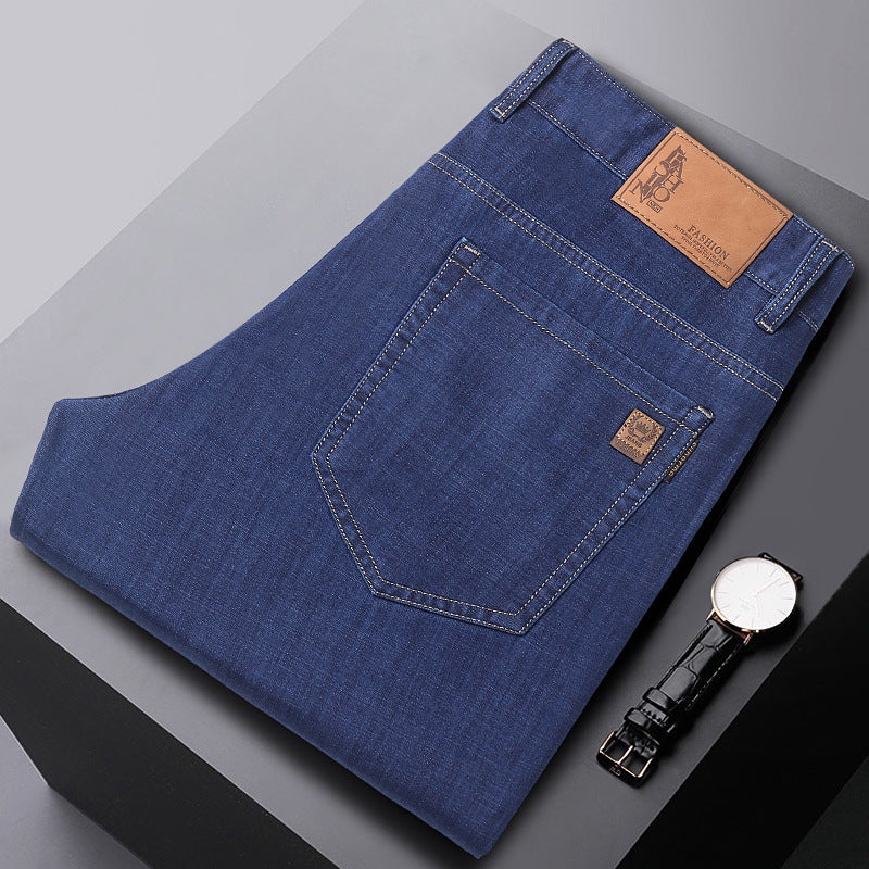 Men's Stretch Business Straight Casual Loose Jeans
