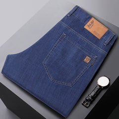 Men's Stretch Business Straight Casual Loose Jeans