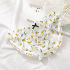 Pineapple Printed Mesh Chiffon Breathable Cute Panties