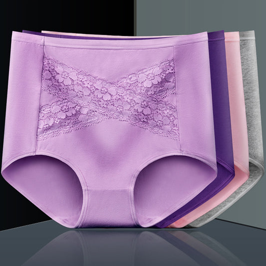 Women's Tummy Control Breathable High Waist Lace Panties