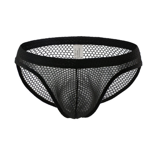 Men's Low Waist Transparent Mesh Sexy Briefs