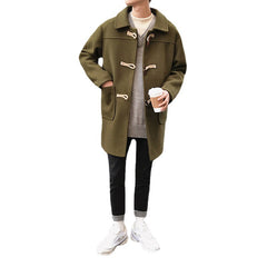 2023 New Loose Horn Button Woolen Coat