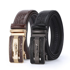 Men's New Automatic Buckle Crocodile Pattern Leather Business Casual Belt