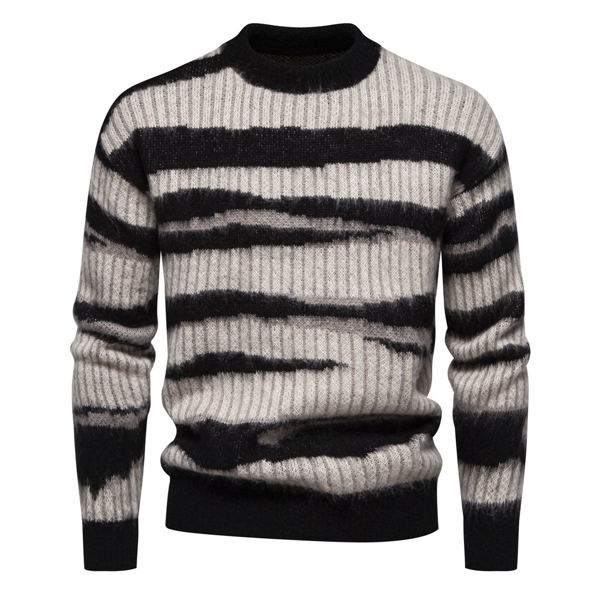 Men's Fashion Casual Round Neck Printed Pullover Sweater