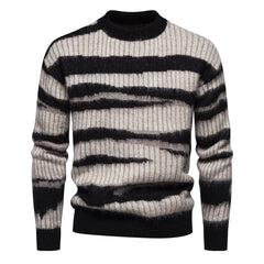 Men's Fashion Casual Round Neck Printed Pullover Sweater
