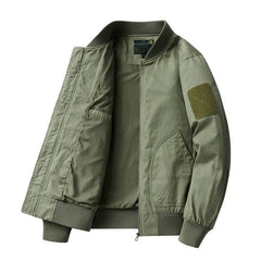 New Baseball Collar Solid Color Multi-Pocket Men's Jacket