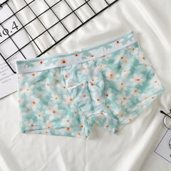 Men's Mesh Transparent Sexy Breathable Printed Boxers