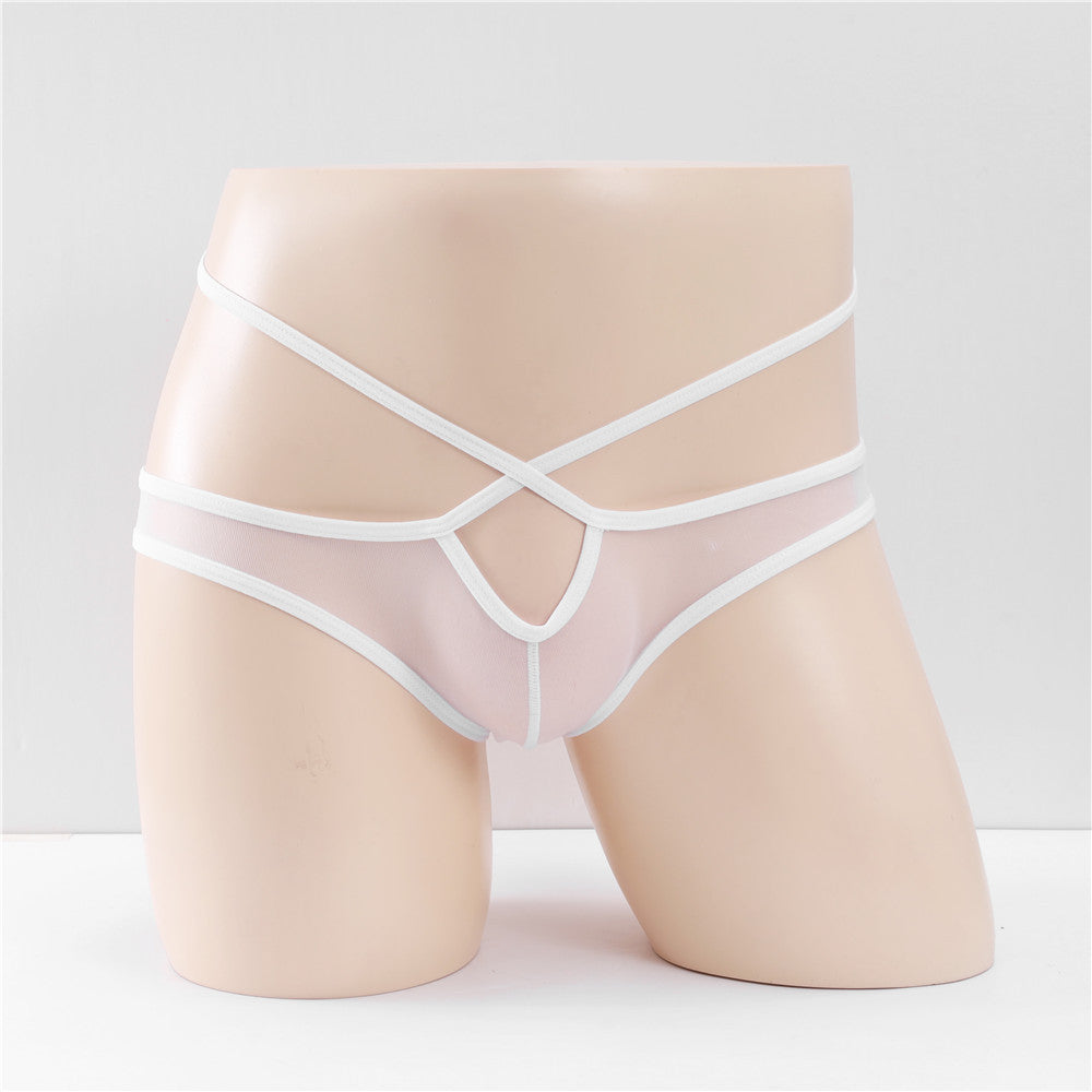 Men's Strappy Transparent Mesh Sexy Briefs