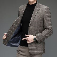 Men's Business Casual Loose Plaid Blazer