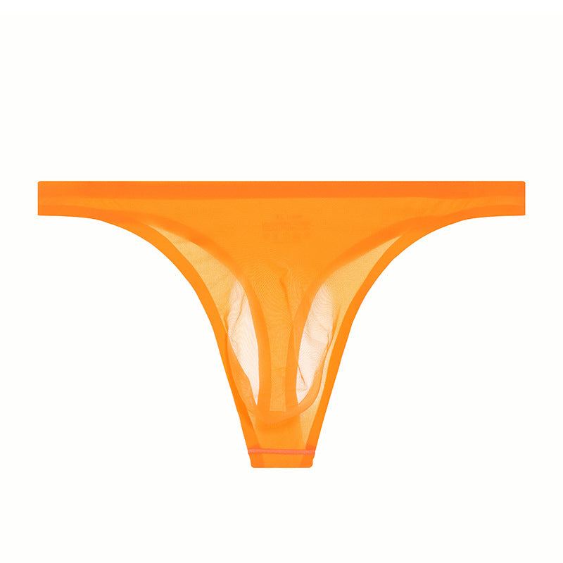Men's Ultra-thin Mesh Ice Silk Seamless Breathable Quick-drying Sexy Sports Thong