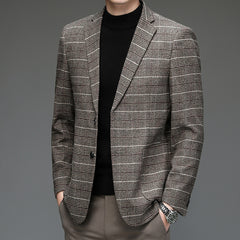 Men's Business Casual Loose Plaid Blazer