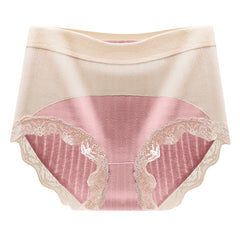 [ 5PCS ] Skin-friendly tummy-controlling buttocks-lifting high-waisted lace-trimmed pure cotton panties