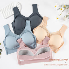 Plus size wireless lace push up bra