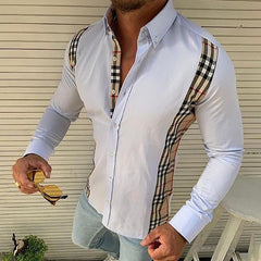 2023 New Men's Printed Plaid Stripe Casual Oversized Shirt