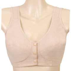 Front button thin wire-free cotton bra