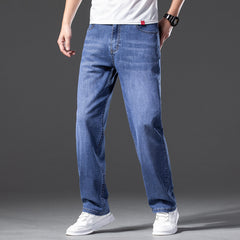 Men's Loose Large Size Stretch Straight Business Casual Jeans