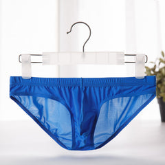 Men's Ice Silk Sexy Low-Rise Transparent High-Elastic Briefs