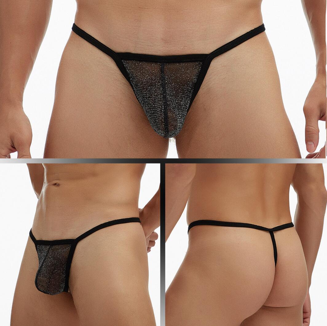Men's See-through Mesh Pouch Low-rise Thong