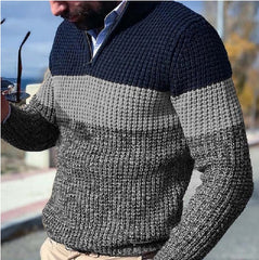 Relaxed Loose Zip Neck Sweater