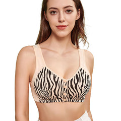 New Plus Size Ladies Printed Steel Rim Bra