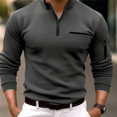 Men's Athletic Arm Zip POLO Shirt