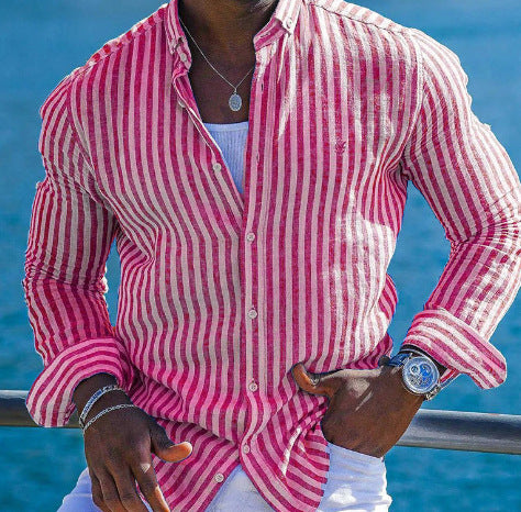 New Fashion Striped Shirt Long Sleeve Shirt