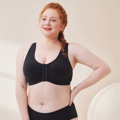 Plus size front button thin bra