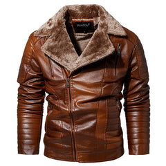 Men's Winter Fleece Leather Jacket