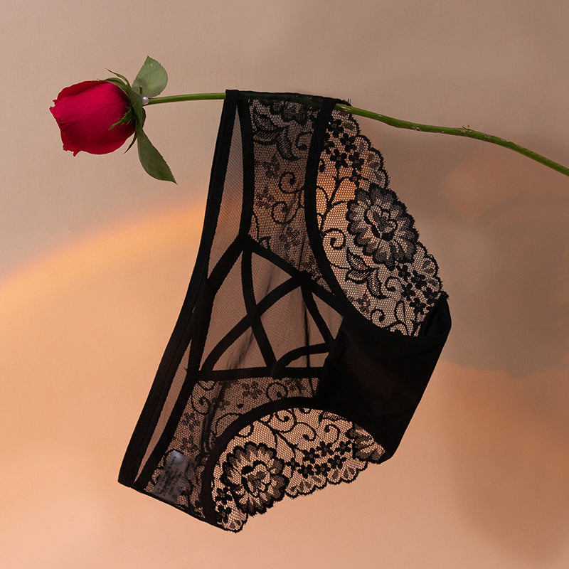 Breathable Skin-friendly Hollow Lace Mesh Panties