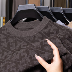 Fashion round neck knitted jacquard casual sweater