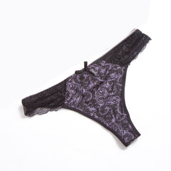 Lace print sexy solid color panties