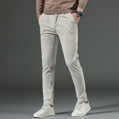 Men's Straight Striped Corduroy Casual Pants