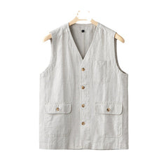 Men's Loose Plus Size Linen Vest